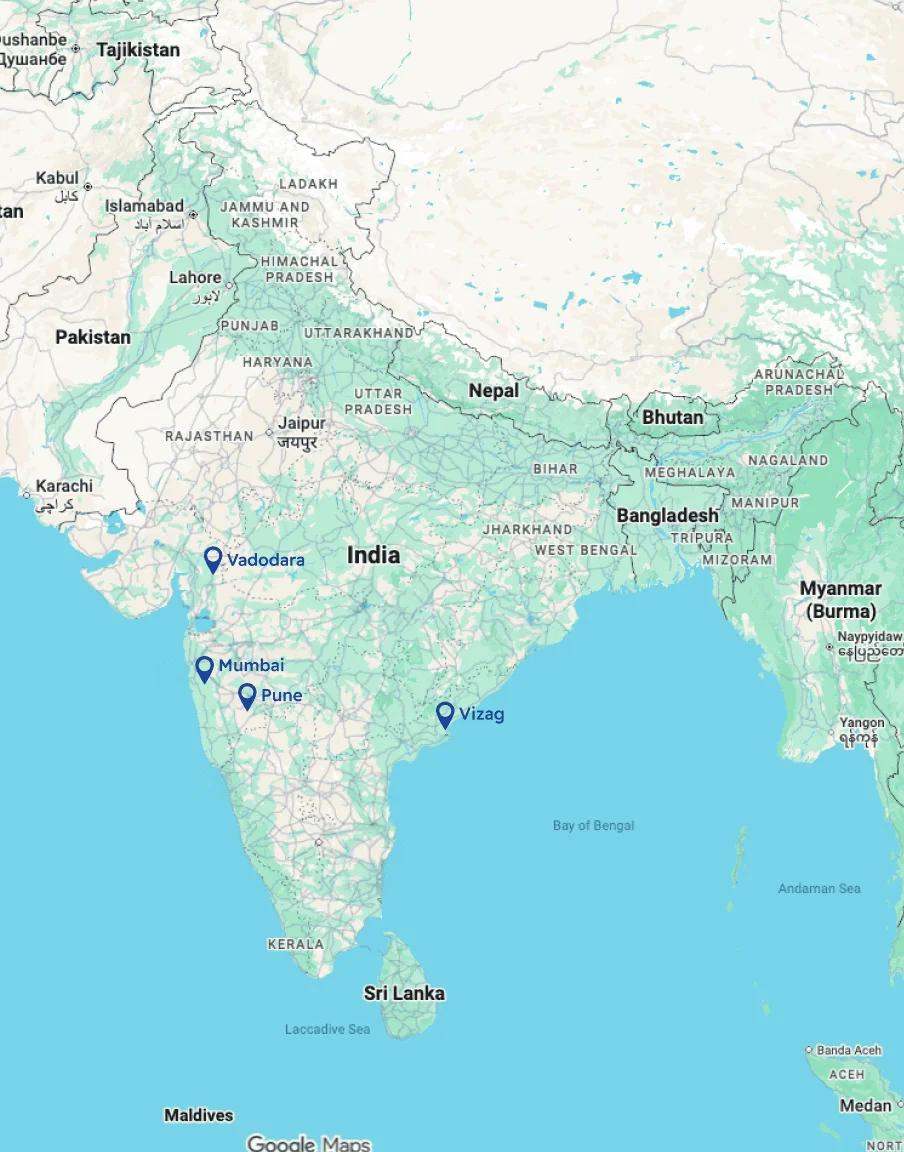 India Map – office locations